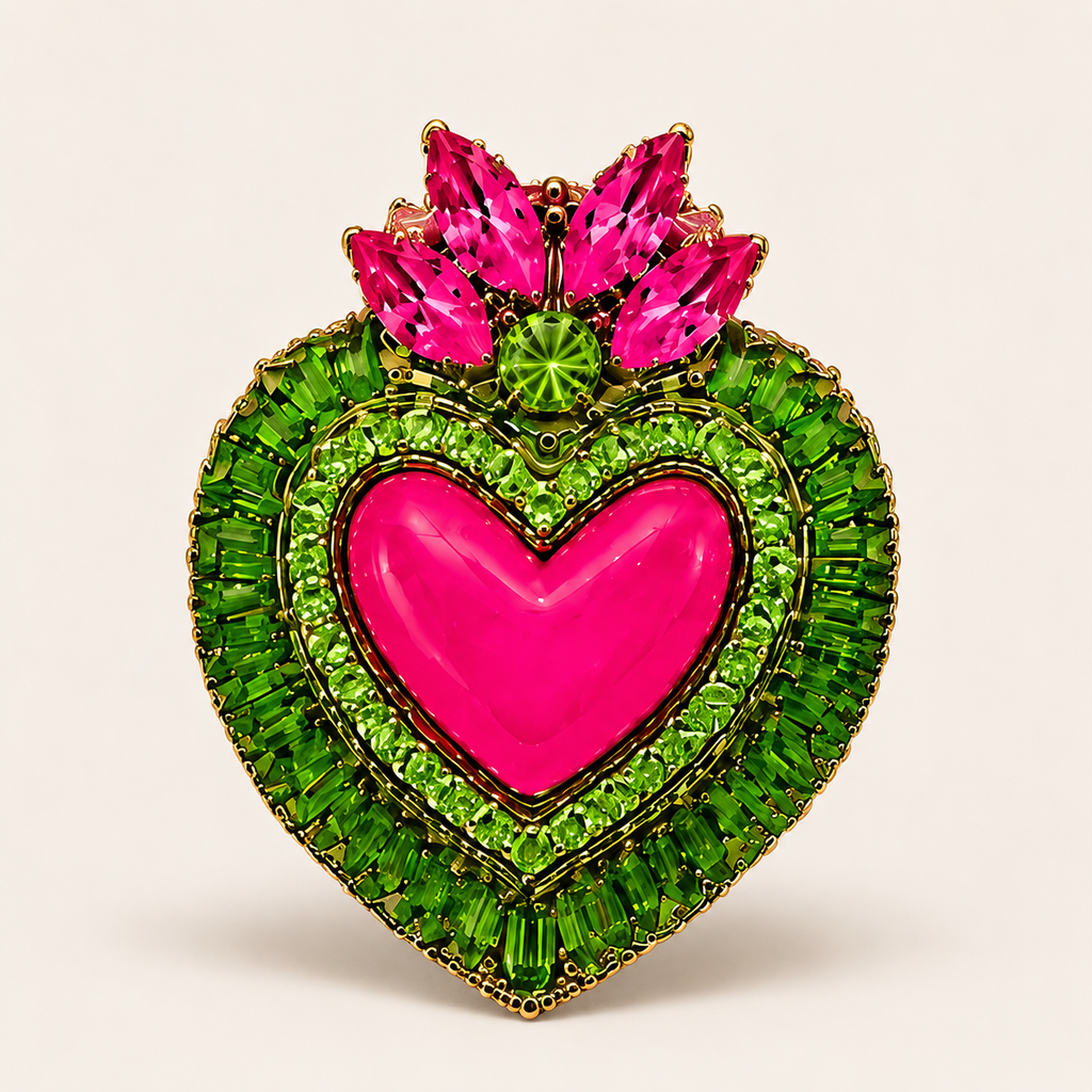 Spilla Cuore Fiori Ribelli