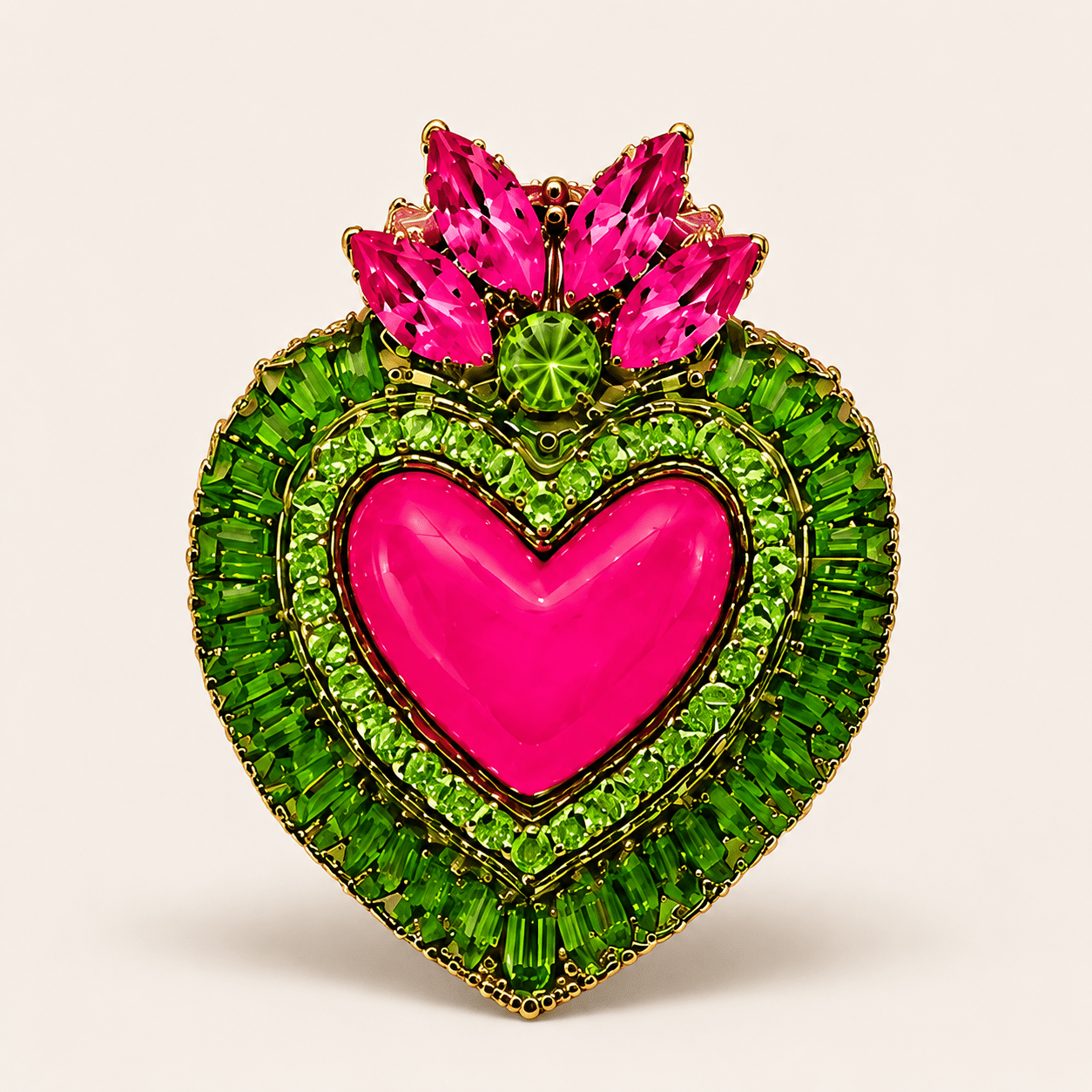 Spilla Cuore Fiori Ribelli - Adorna Studio