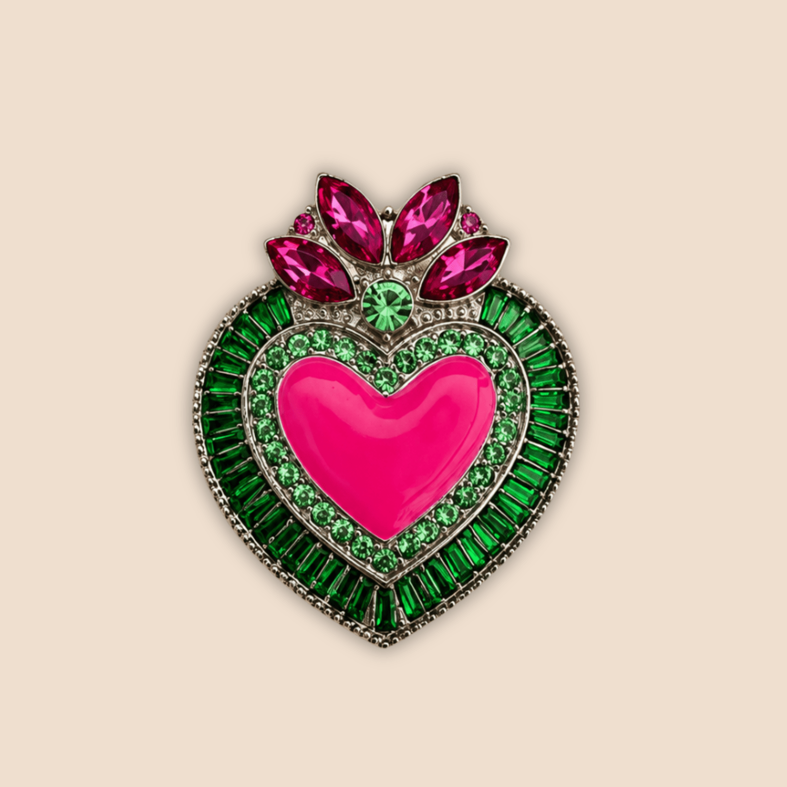 Spilla Cuore Fiori Ribelli - Adorna Studio