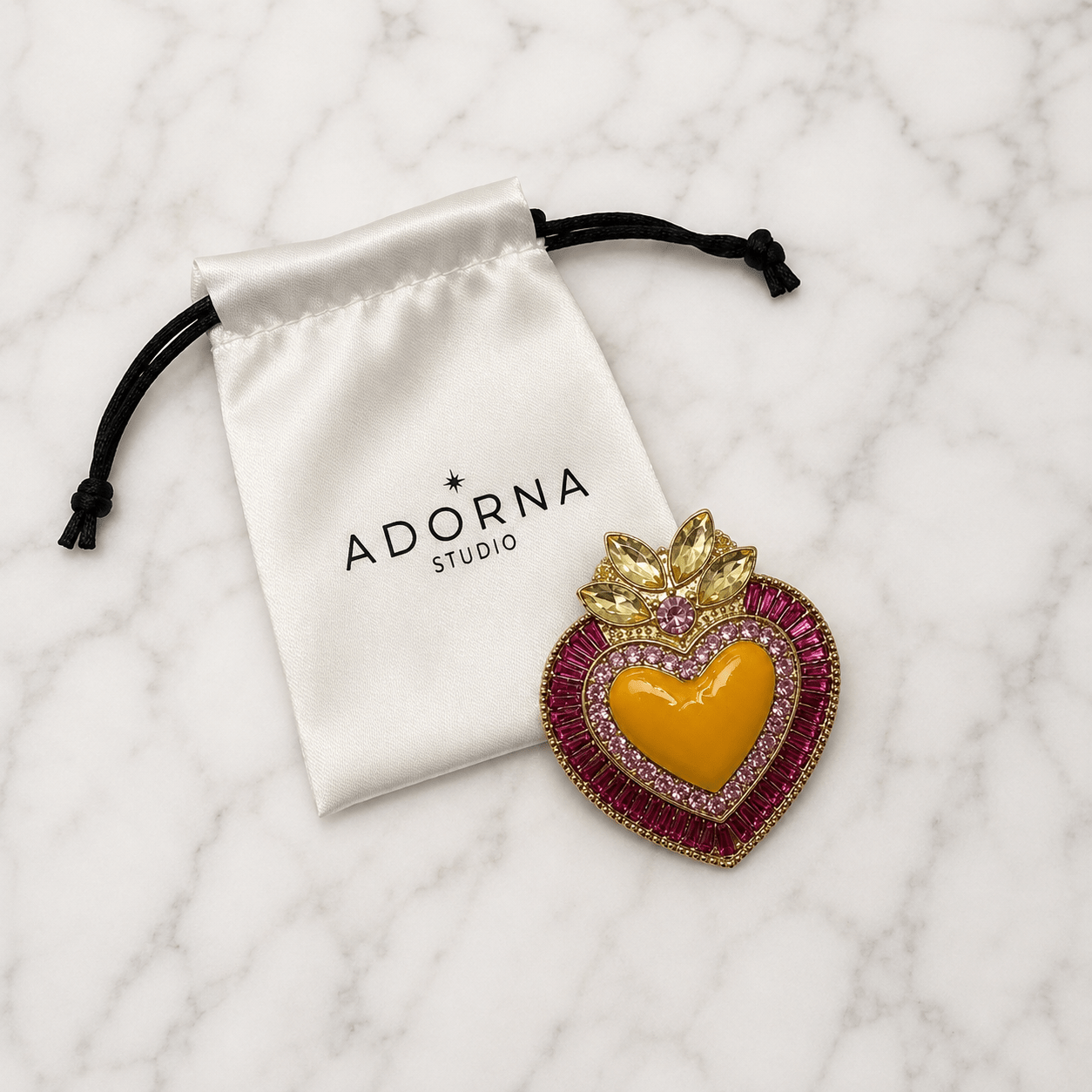 Spilla Cuore L'Ora Dorata - Adorna Studio